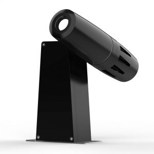 PHOS outdoor, professioneller Goboprojektor, Vorderseite, Gehäusefarbe schwarz