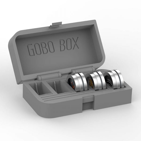 Gobobox für 5 Gobos, geeignet für PHOS 15 Projektor, Farbe silber