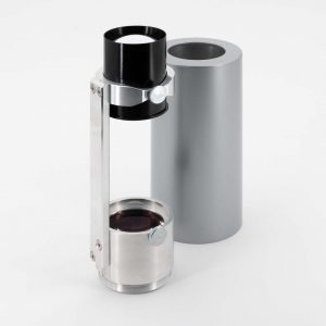 Teleobjektiv 135 mm Brennweite mit silberner Hülse, für Gobo-Projektoren von Derksen Lichttechnik