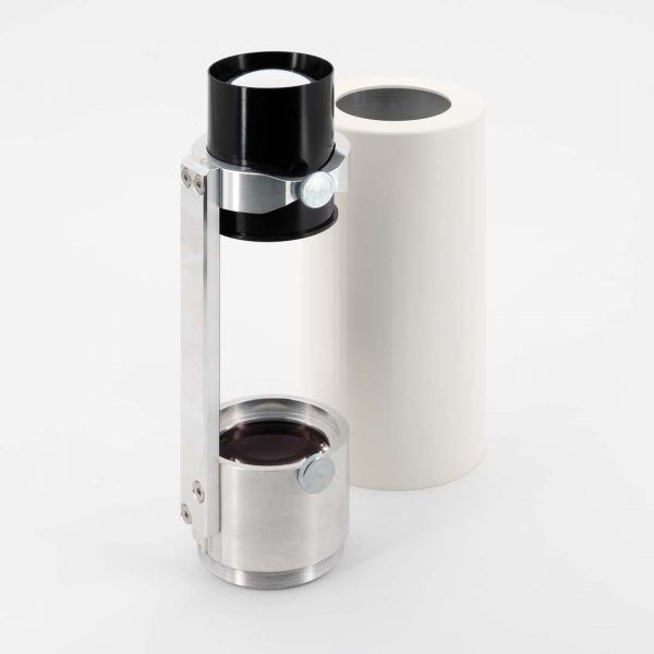 Teleobjektiv 135 mm Brennweite mit weißer Hülse, für Gobo-Projektoren von Derksen Lichttechnik
